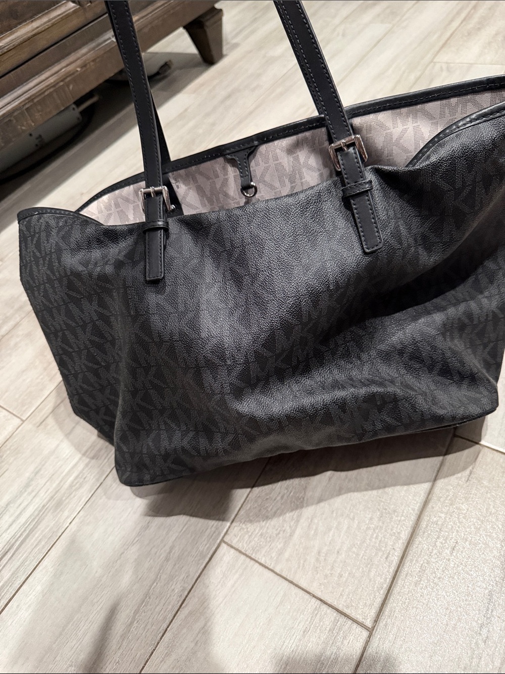 Michael Kors Black Signature MK Charm Tote - Picture 2 of 5